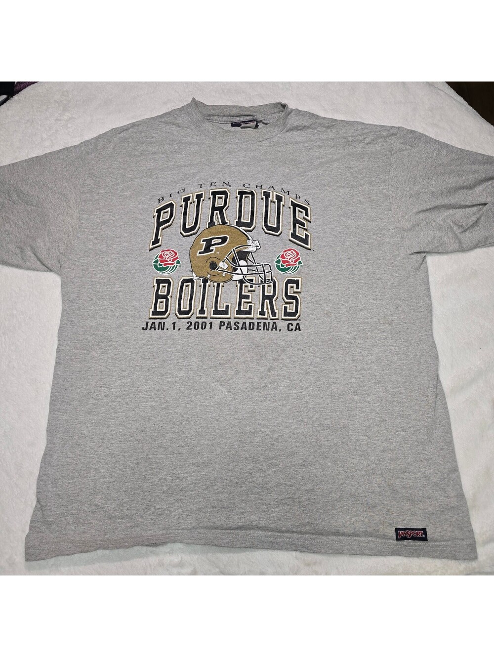 Vtg 2001 Purdue Boilermakers Rose Bowl T Shirt JanSport Mens XL Drew Brees Y2K